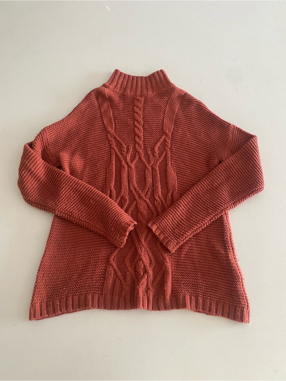 Charlotte Russe Women's Cable Knit Turtleneck Sweater - Rusty Orange